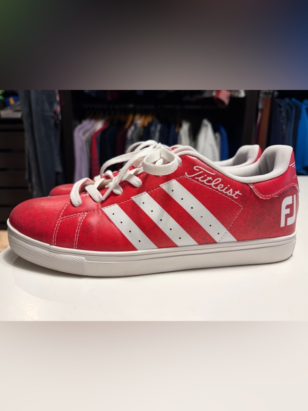 FootJoyTitleist Limited Edition Red and White Low-Top Sneaket
